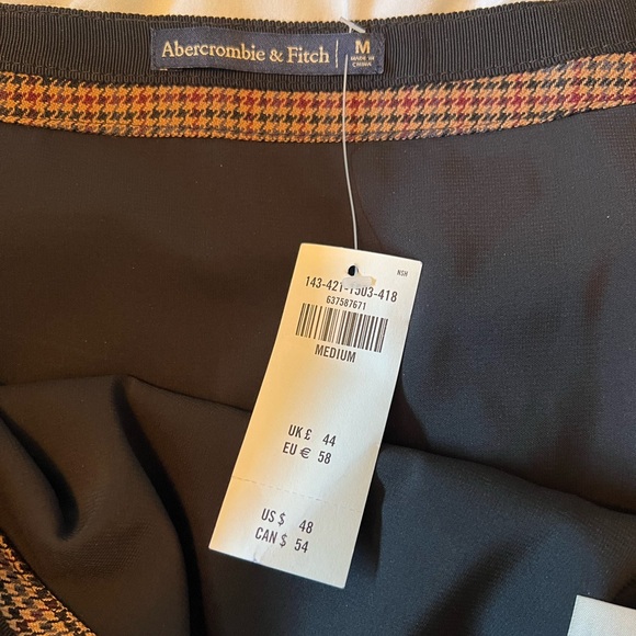 NWT Abercrombie A-Line Mini Skirt in Brown Plaid - Picture 5 of 7